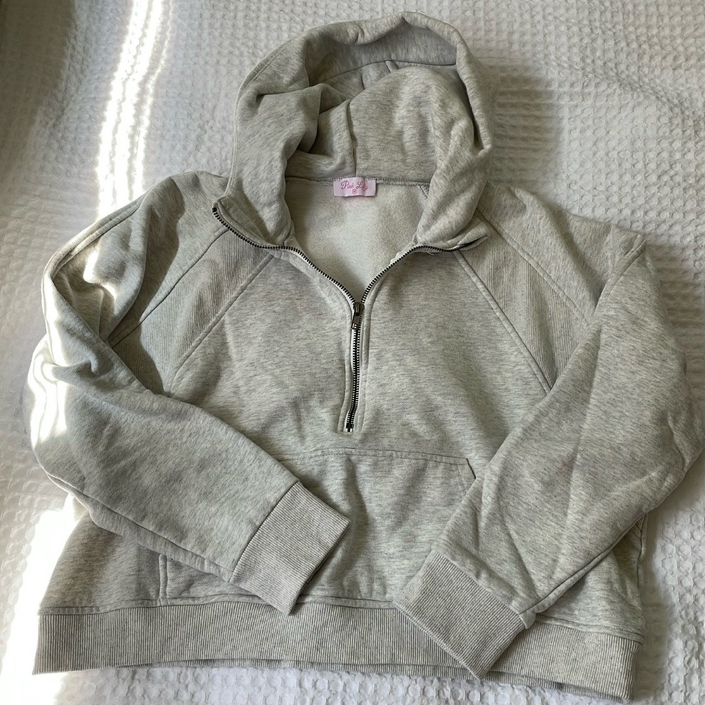 Grey quarter zip hoodie